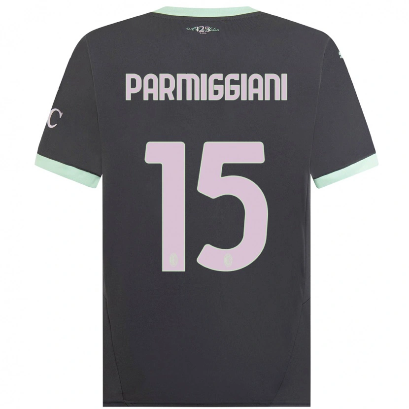 Danxen Enfant Maillot Pietro Parmiggiani #15 Gris Troisieme 2024/25 T-Shirt