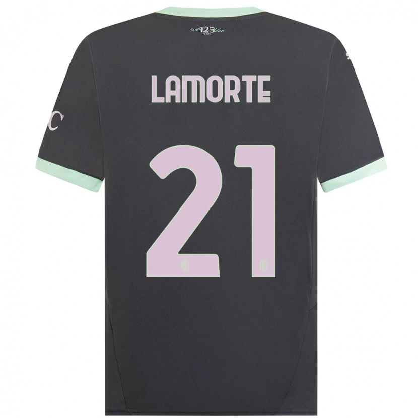 Danxen Enfant Maillot Alessandro Lamorte #21 Gris Troisieme 2024/25 T-Shirt