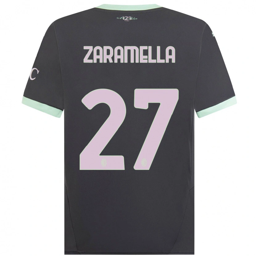 Danxen Enfant Maillot Mattia Zaramella #27 Gris Troisieme 2024/25 T-Shirt