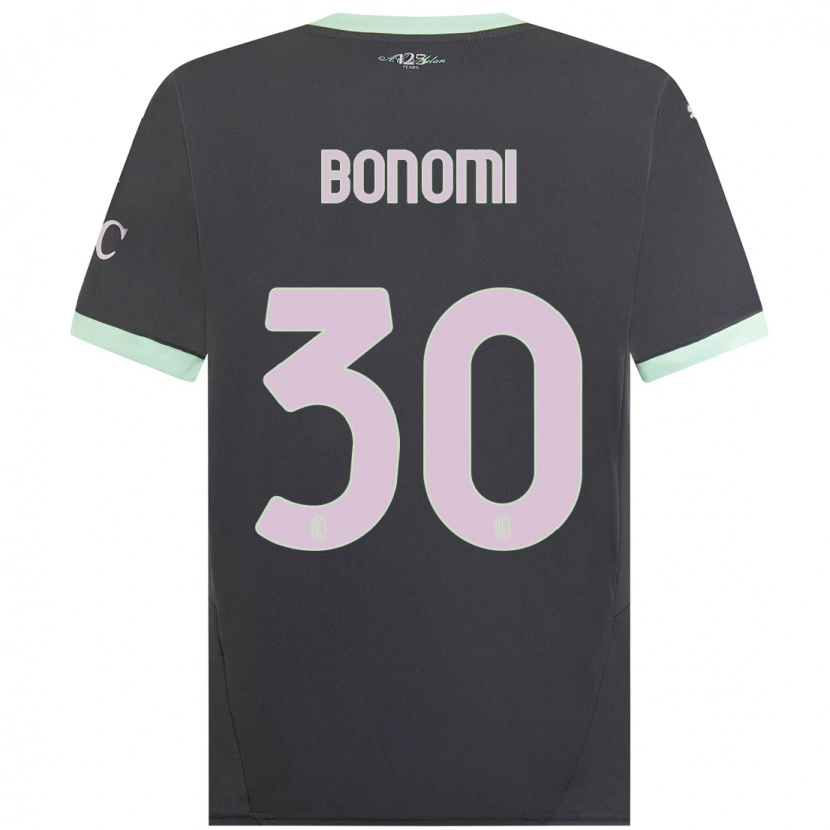 Danxen Enfant Maillot Alessandro Bonomi #30 Gris Troisieme 2024/25 T-Shirt