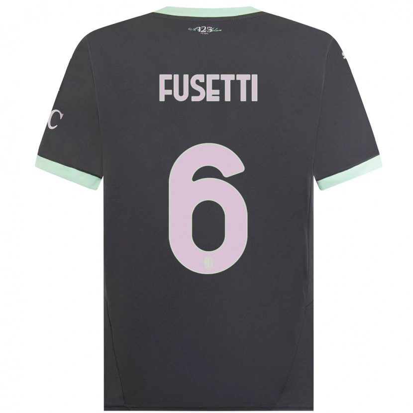 Danxen Enfant Maillot Laura Fusetti #6 Gris Troisieme 2024/25 T-Shirt