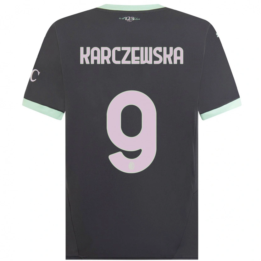 Danxen Enfant Maillot Nikola Karczewska #9 Gris Troisieme 2024/25 T-Shirt