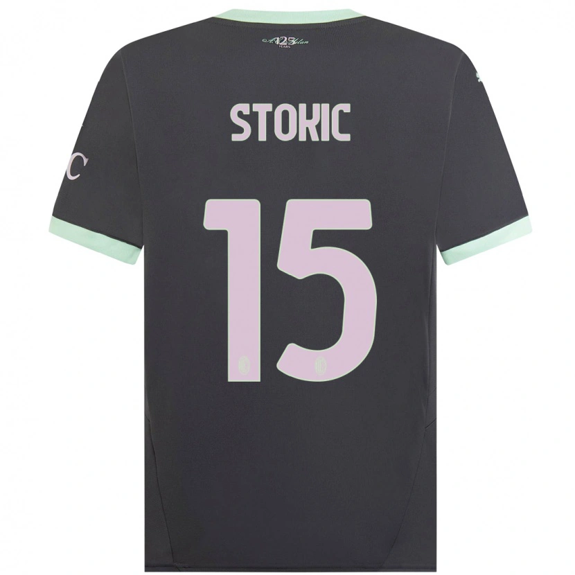 Danxen Enfant Maillot Sara Stokić #15 Gris Troisieme 2024/25 T-Shirt