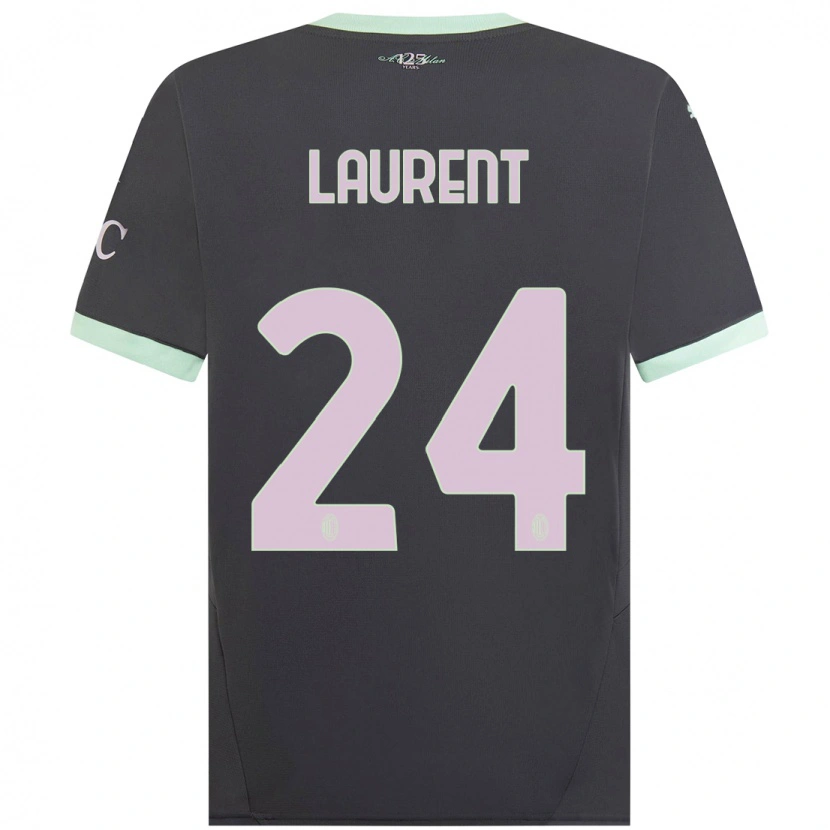 Danxen Enfant Maillot Emelyne Laurent #24 Gris Troisieme 2024/25 T-Shirt