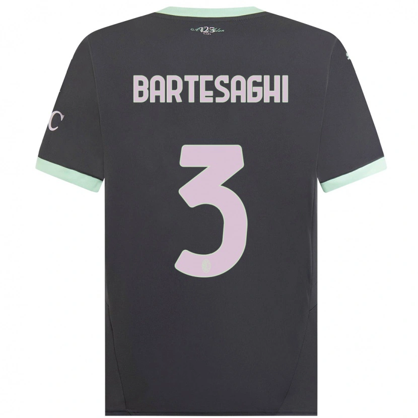 Danxen Enfant Maillot Davide Bartesaghi #3 Gris Troisieme 2024/25 T-Shirt