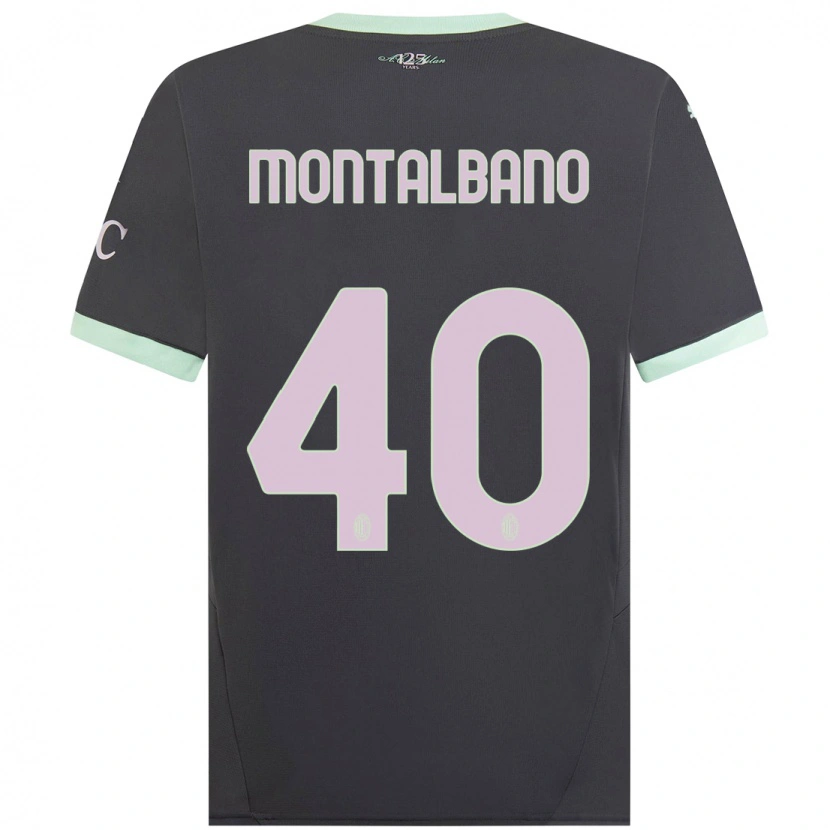 Danxen Enfant Maillot Nicolo Montalbano #40 Gris Troisieme 2024/25 T-Shirt