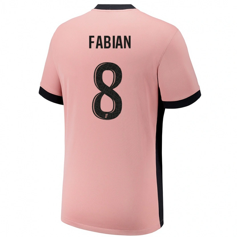 Danxen Enfant Maillot Fabián Ruiz #8 Rouille Rose Troisieme 2024/25 T-Shirt