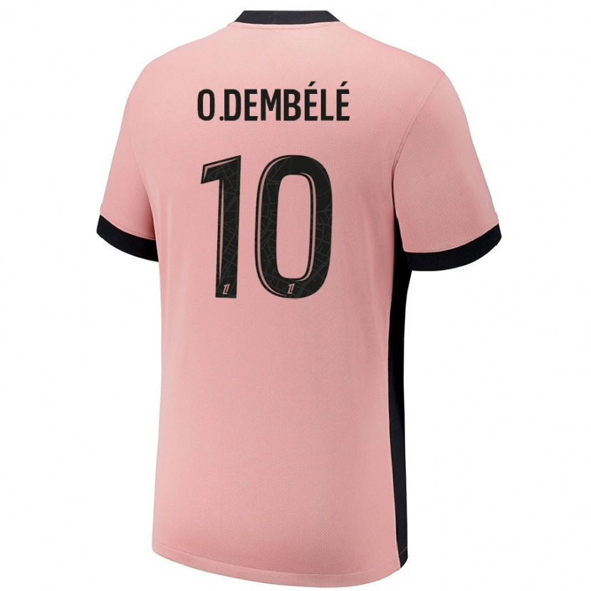 Danxen Enfant Maillot Ousmane Dembélé #10 Rouille Rose Troisieme 2024/25 T-Shirt