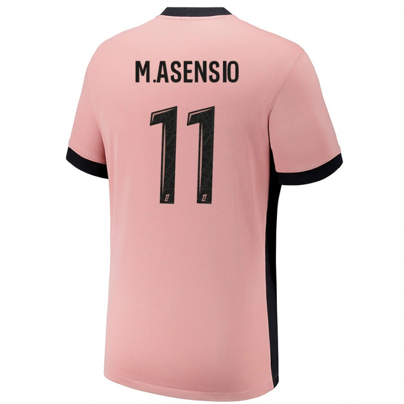 Danxen Enfant Maillot Marco Asensio #11 Rouille Rose Troisieme 2024/25 T-Shirt