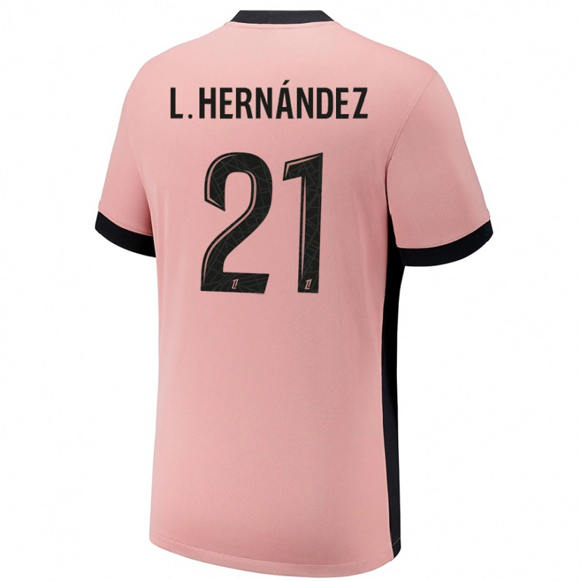 Danxen Enfant Maillot Lucas Hernández #21 Rouille Rose Troisieme 2024/25 T-Shirt