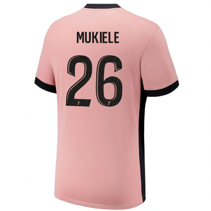 Danxen Enfant Maillot Nordi Mukiele #26 Rouille Rose Troisieme 2024/25 T-Shirt