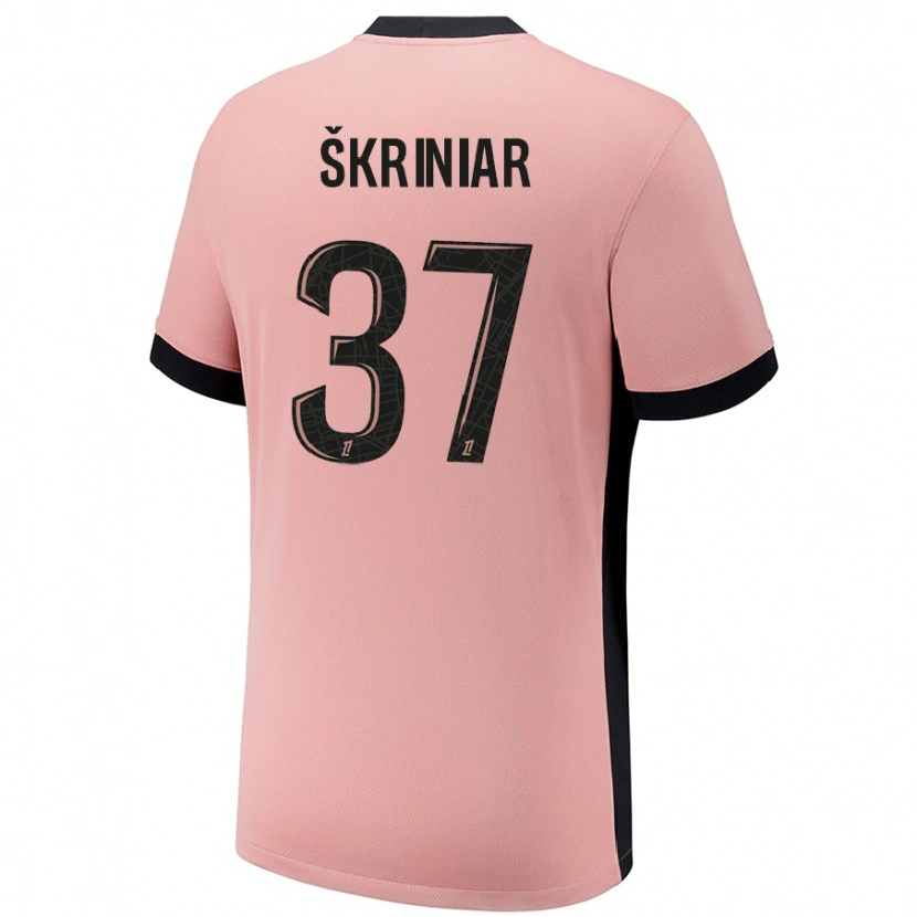 Danxen Enfant Maillot Milan Skriniar #37 Rouille Rose Troisieme 2024/25 T-Shirt