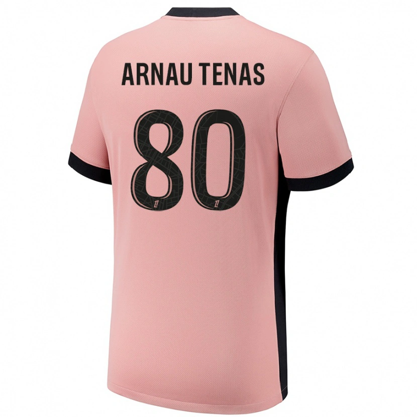 Danxen Enfant Maillot Arnau Tenas #80 Rouille Rose Troisieme 2024/25 T-Shirt