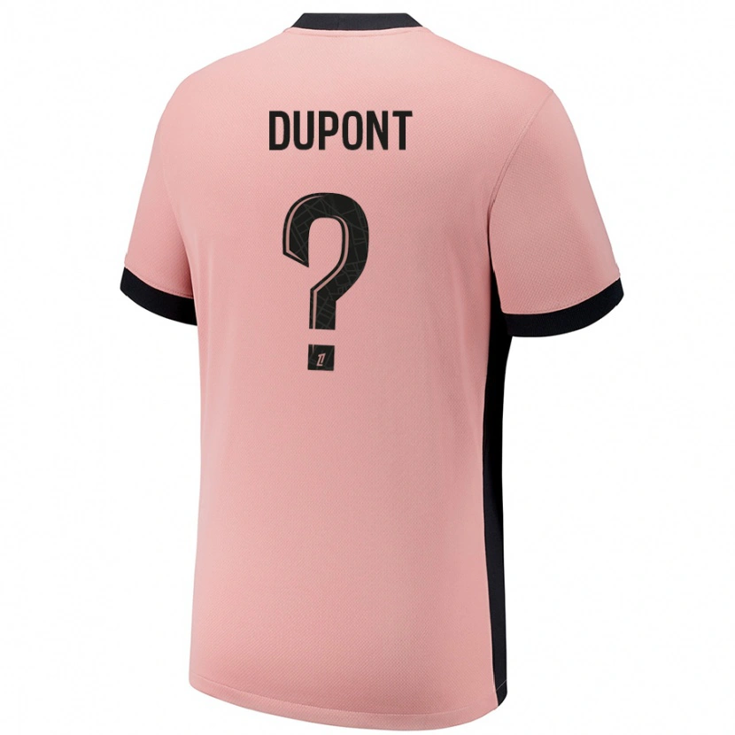 Danxen Enfant Maillot Raphaël Dupont #0 Rouille Rose Troisieme 2024/25 T-Shirt