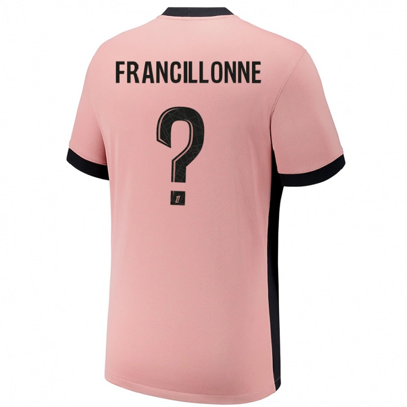 Danxen Enfant Maillot Bryan Francillonne #0 Rouille Rose Troisieme 2024/25 T-Shirt