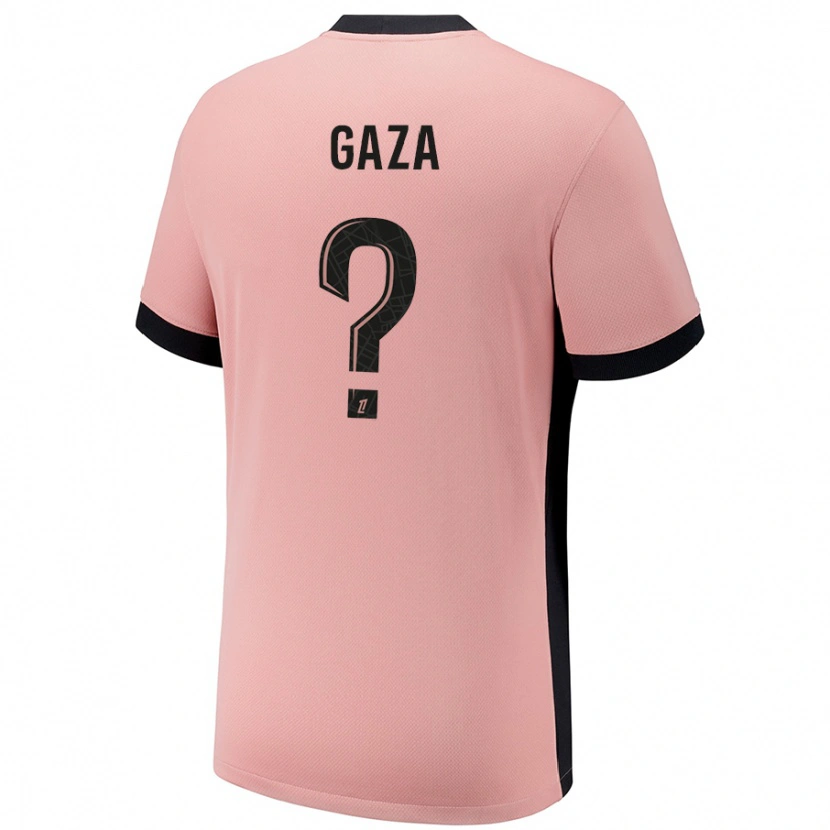 Danxen Enfant Maillot Johnny Gaza #0 Rouille Rose Troisieme 2024/25 T-Shirt