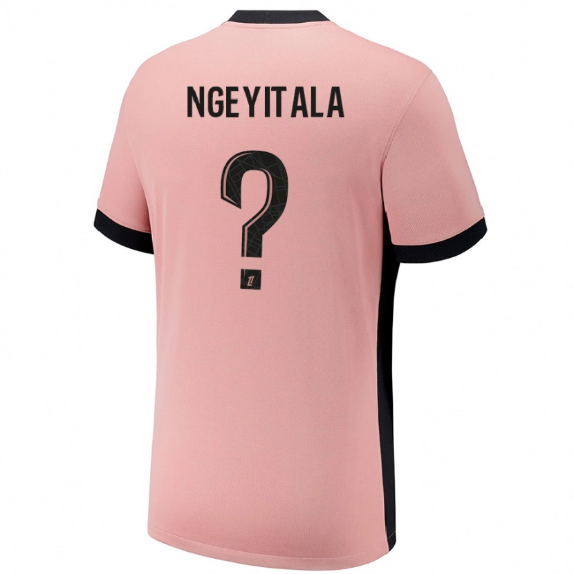 Danxen Enfant Maillot Aurélien Ngeyitala #0 Rouille Rose Troisieme 2024/25 T-Shirt