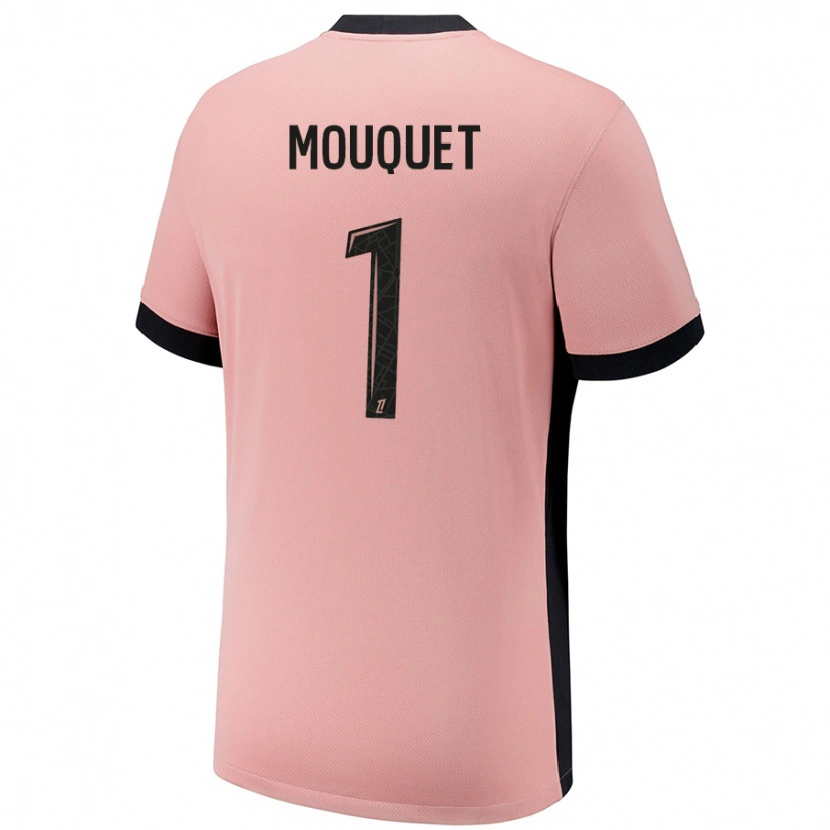 Danxen Enfant Maillot Louis Mouquet #1 Rouille Rose Troisieme 2024/25 T-Shirt