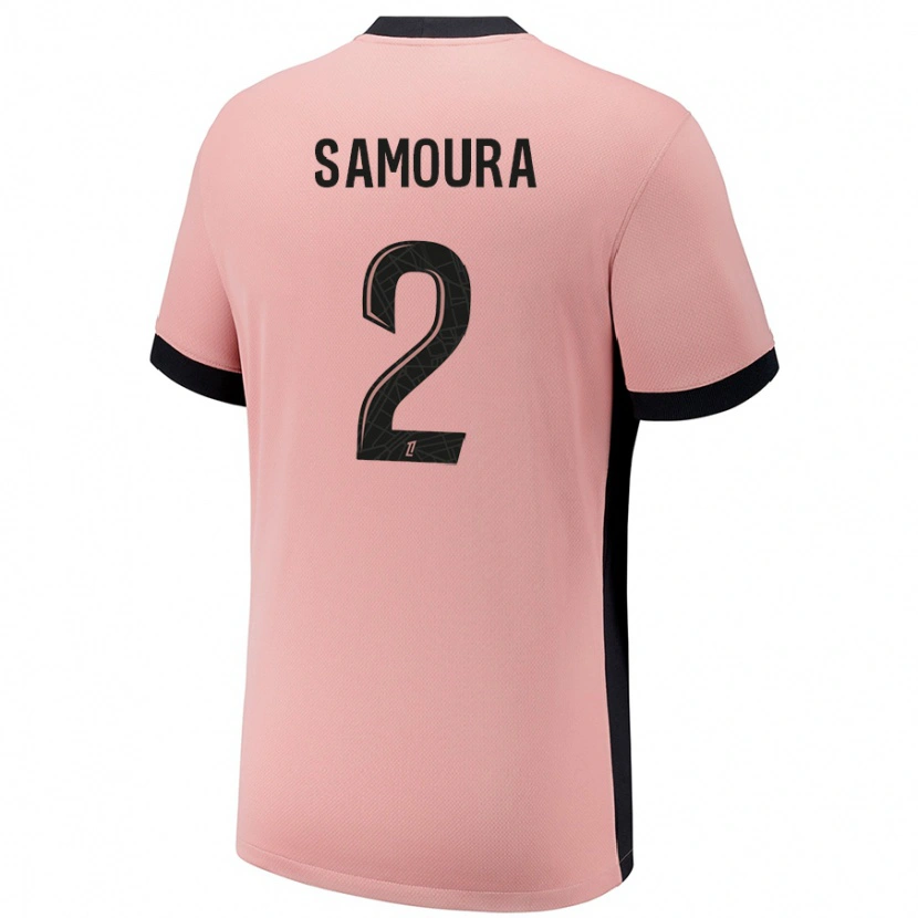 Danxen Enfant Maillot Thiniba Samoura #2 Rouille Rose Troisieme 2024/25 T-Shirt