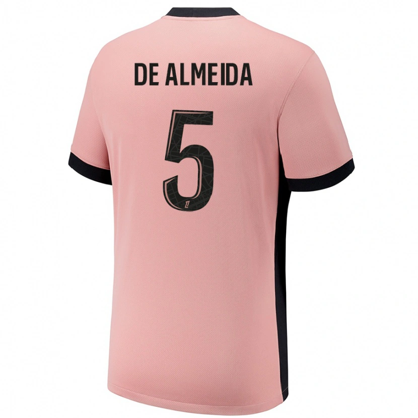 Danxen Enfant Maillot Élisa De Almeida #5 Rouille Rose Troisieme 2024/25 T-Shirt