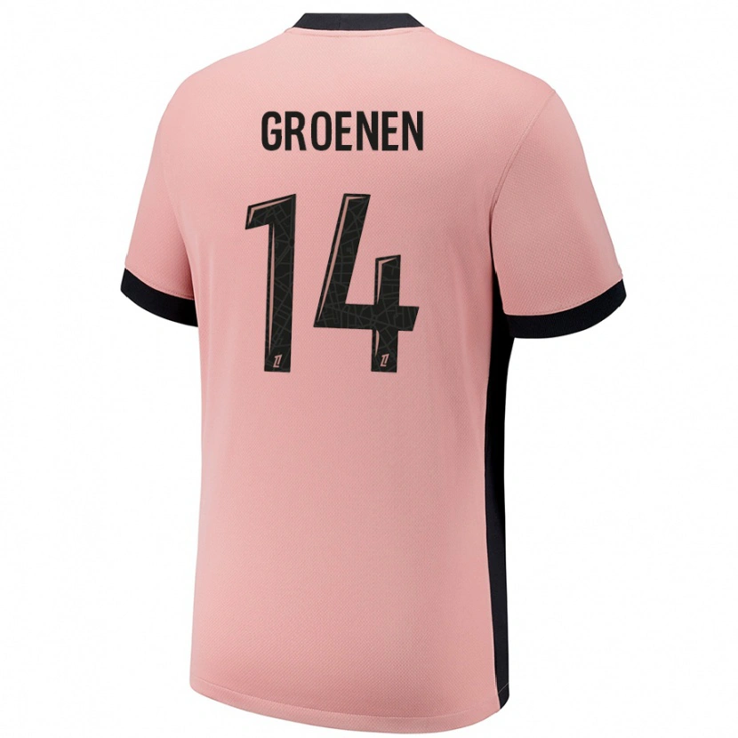 Danxen Enfant Maillot Jackie Groenen #14 Rouille Rose Troisieme 2024/25 T-Shirt