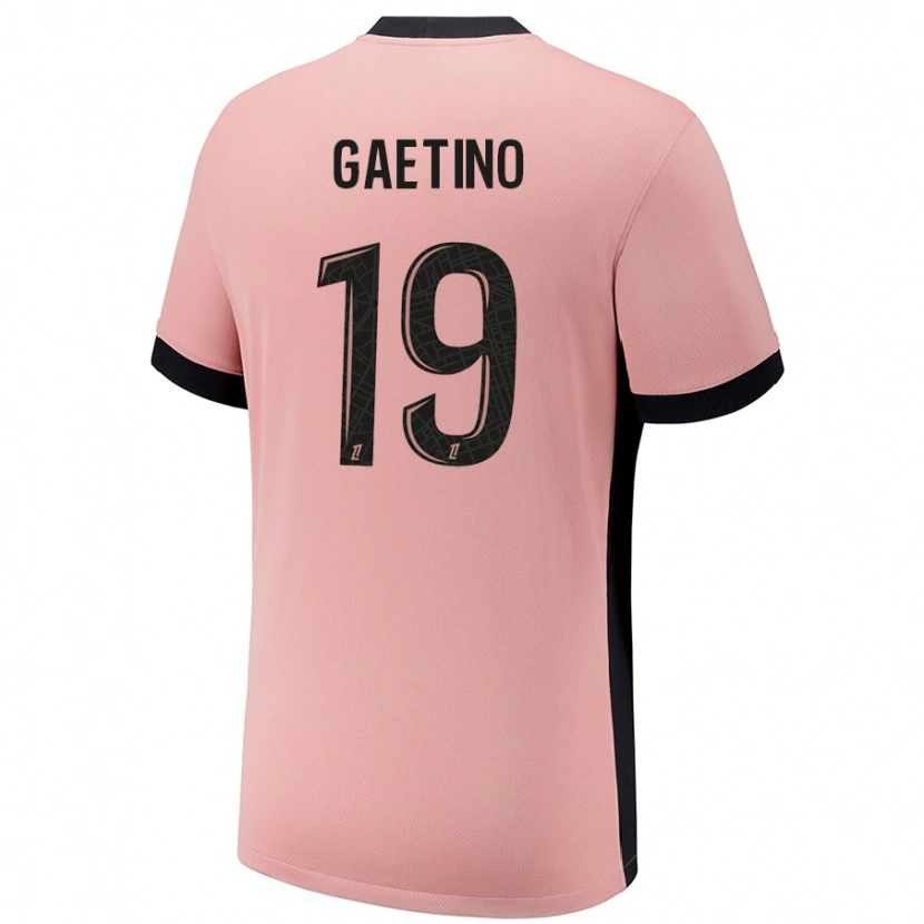 Danxen Enfant Maillot Eva Gaetino #19 Rouille Rose Troisieme 2024/25 T-Shirt