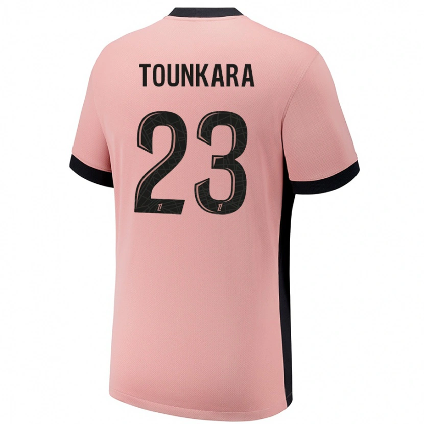 Danxen Enfant Maillot Aïssatou Tounkara #23 Rouille Rose Troisieme 2024/25 T-Shirt