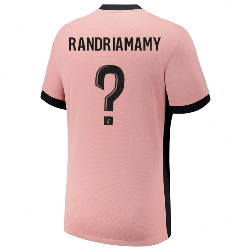 Danxen Enfant Maillot Mathyas Randriamamy #0 Rouille Rose Troisieme 2024/25 T-Shirt