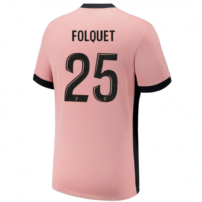 Danxen Enfant Maillot Magnaba Folquet #25 Rouille Rose Troisieme 2024/25 T-Shirt