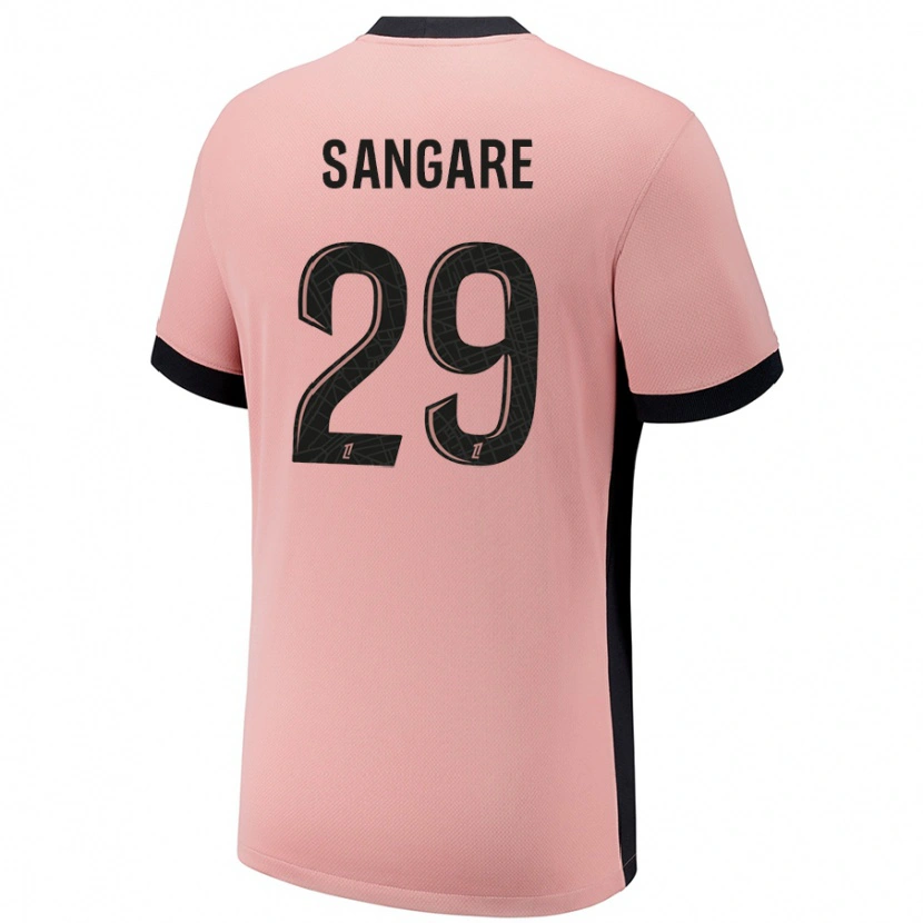 Danxen Enfant Maillot Hawa Sangare #29 Rouille Rose Troisieme 2024/25 T-Shirt