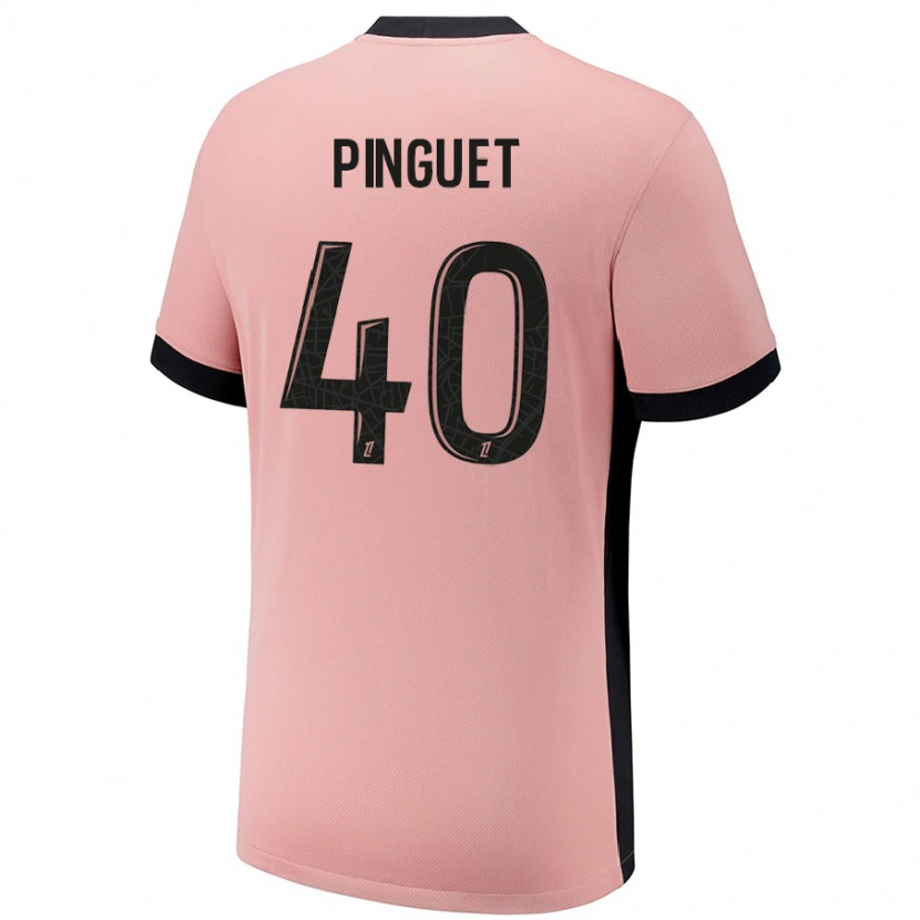 Danxen Enfant Maillot Alice Pinguet #40 Rouille Rose Troisieme 2024/25 T-Shirt