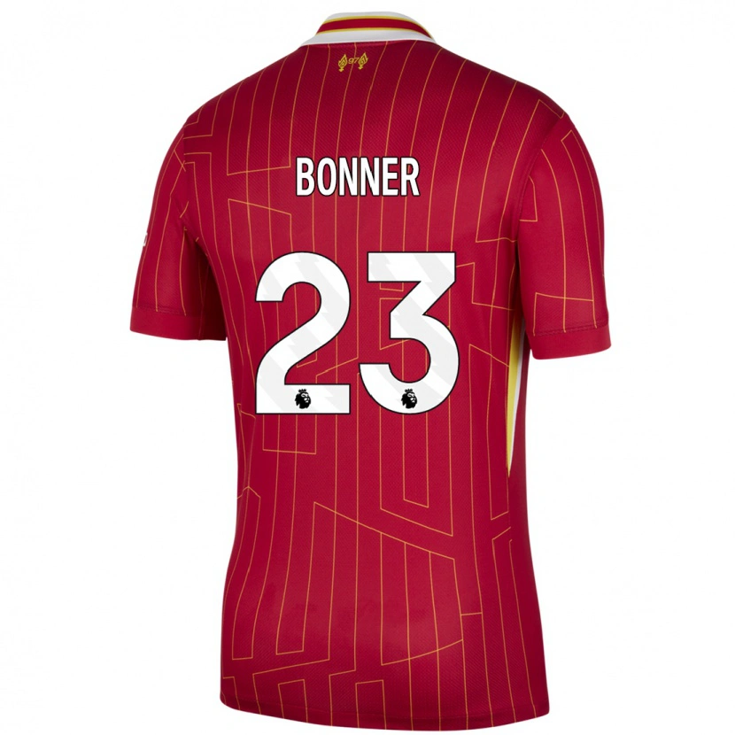 Danxen Homme Maillot Gemma Bonner #23 Rouge Jaune Blanc Tenues Domicile 2024/25 T-Shirt