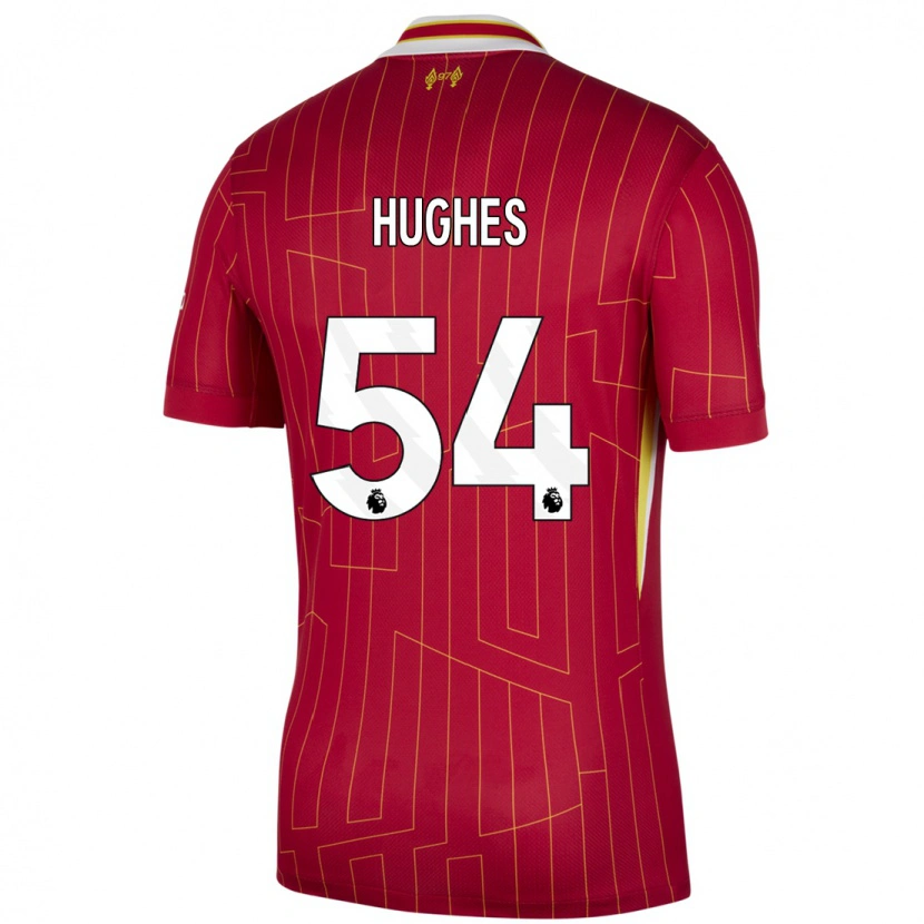 Danxen Homme Maillot Liam Hughes #54 Rouge Jaune Blanc Tenues Domicile 2024/25 T-Shirt