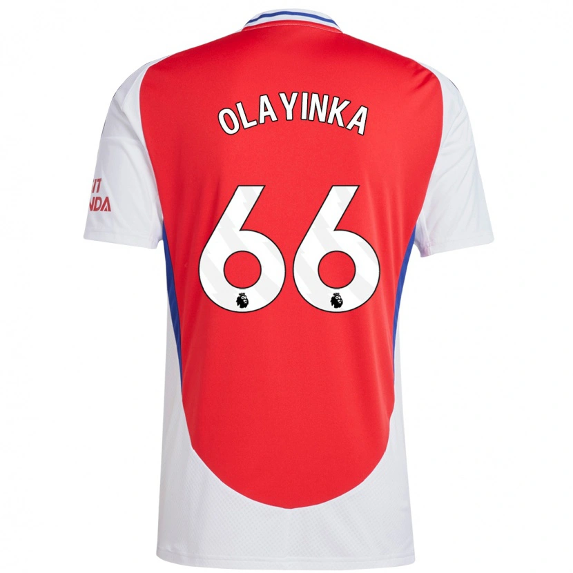 Danxen Homme Maillot James Olayinka #66 Rouge Blanc Tenues Domicile 2024/25 T-Shirt