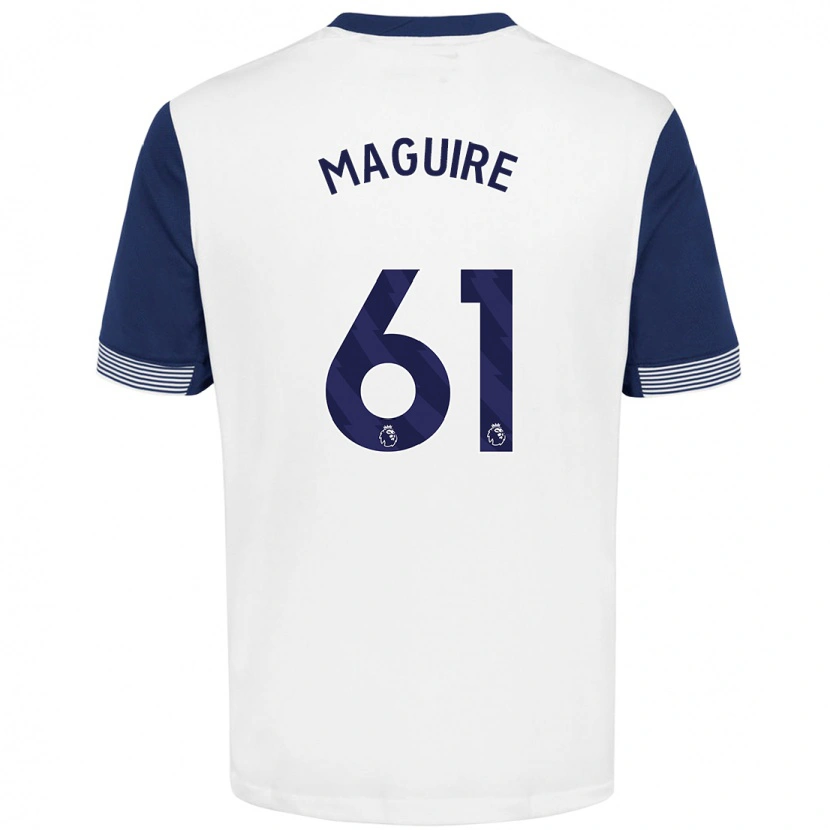 Danxen Homme Maillot Aaron Maguire #61 Blanc Bleu Tenues Domicile 2024/25 T-Shirt