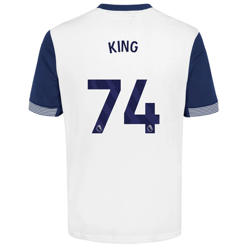 Danxen Homme Maillot Maeson King #74 Blanc Bleu Tenues Domicile 2024/25 T-Shirt