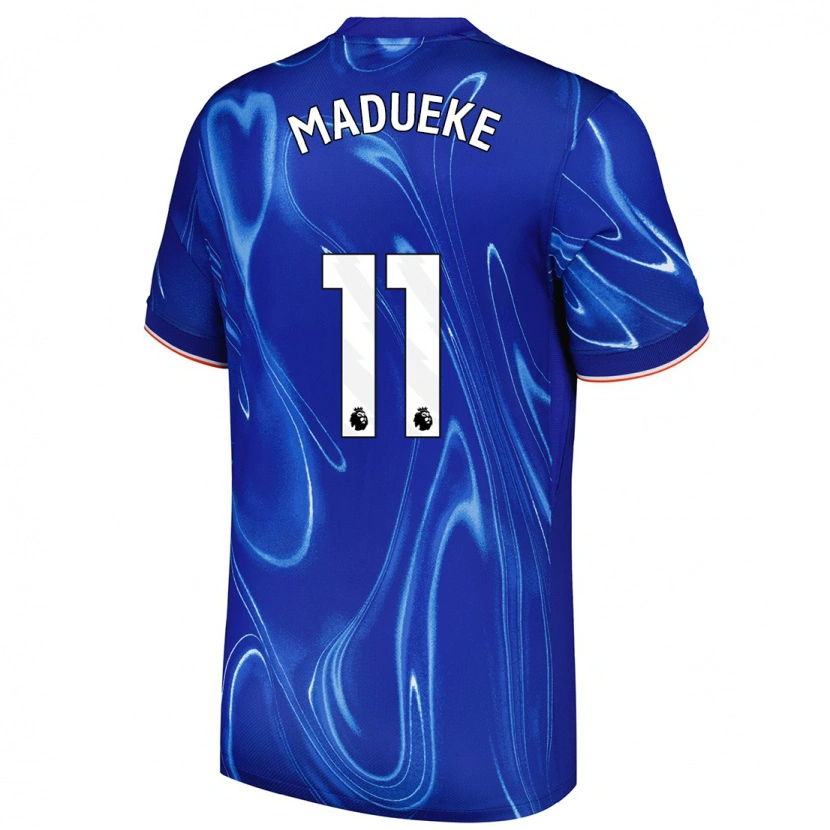 Danxen Homme Maillot Noni Madueke #11 Bleu Blanc Tenues Domicile 2024/25 T-Shirt