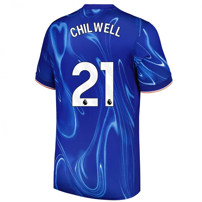 Danxen Homme Maillot Ben Chilwell #21 Bleu Blanc Tenues Domicile 2024/25 T-Shirt