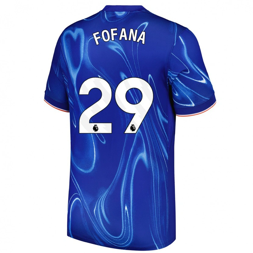 Danxen Homme Maillot Wesley Fofana #29 Bleu Blanc Tenues Domicile 2024/25 T-Shirt