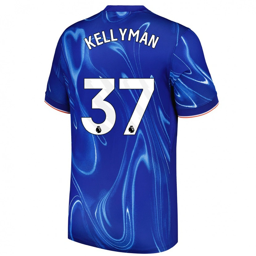 Danxen Homme Maillot Omari Kellyman #37 Bleu Blanc Tenues Domicile 2024/25 T-Shirt