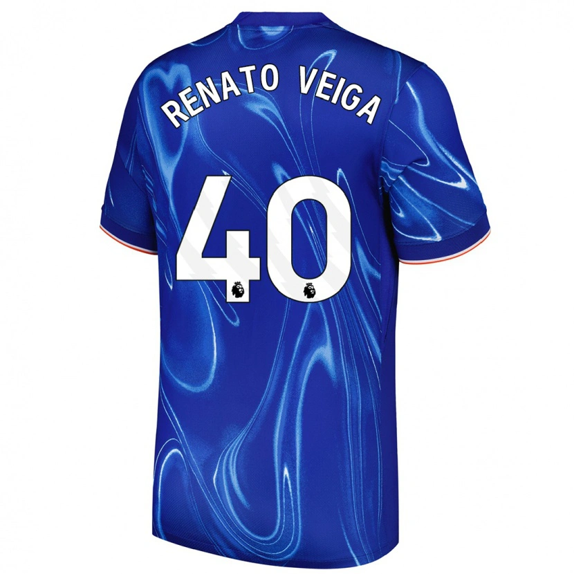 Danxen Homme Maillot Renato Veiga #40 Bleu Blanc Tenues Domicile 2024/25 T-Shirt