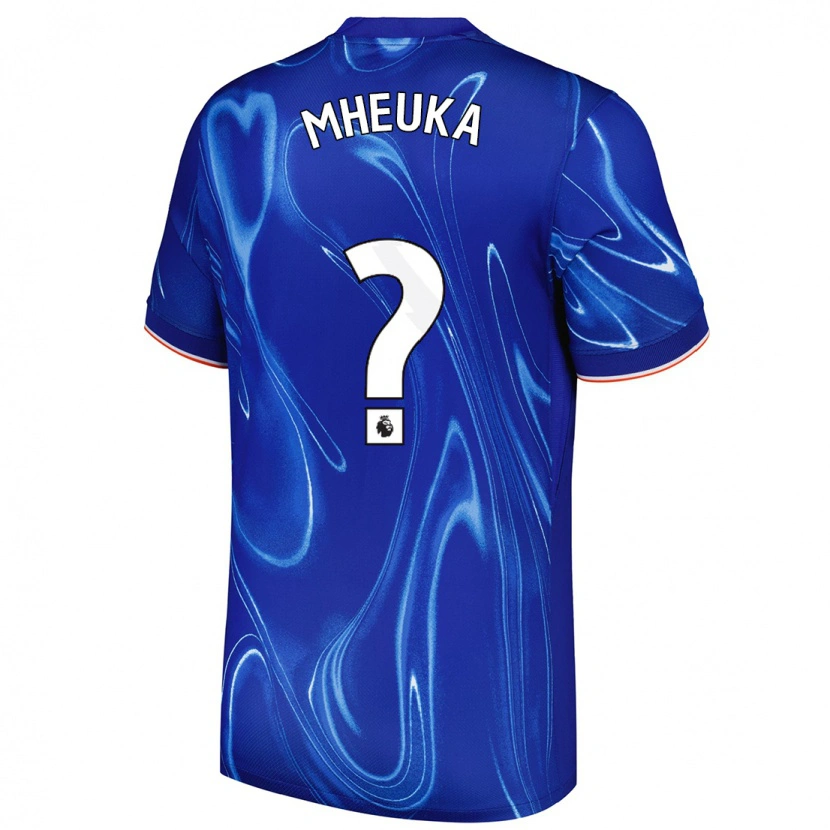 Danxen Homme Maillot Shumaira Mheuka #0 Bleu Blanc Tenues Domicile 2024/25 T-Shirt