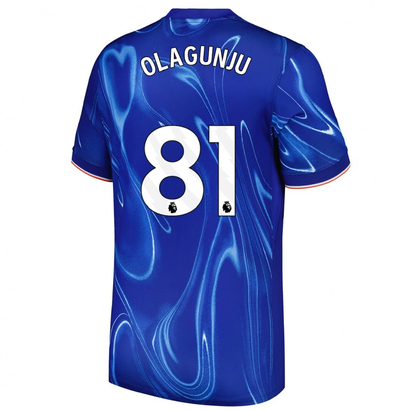 Danxen Homme Maillot Saheed Olagunju #81 Bleu Blanc Tenues Domicile 2024/25 T-Shirt