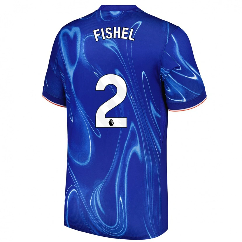 Danxen Homme Maillot Mia Fishel #2 Bleu Blanc Tenues Domicile 2024/25 T-Shirt