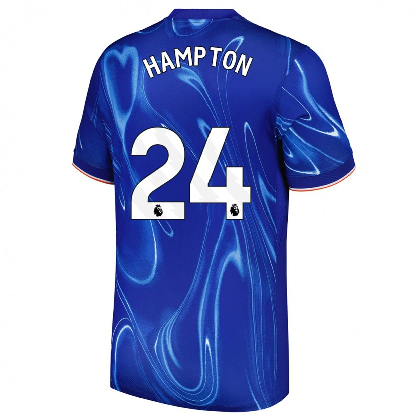 Danxen Homme Maillot Hannah Hampton #24 Bleu Blanc Tenues Domicile 2024/25 T-Shirt