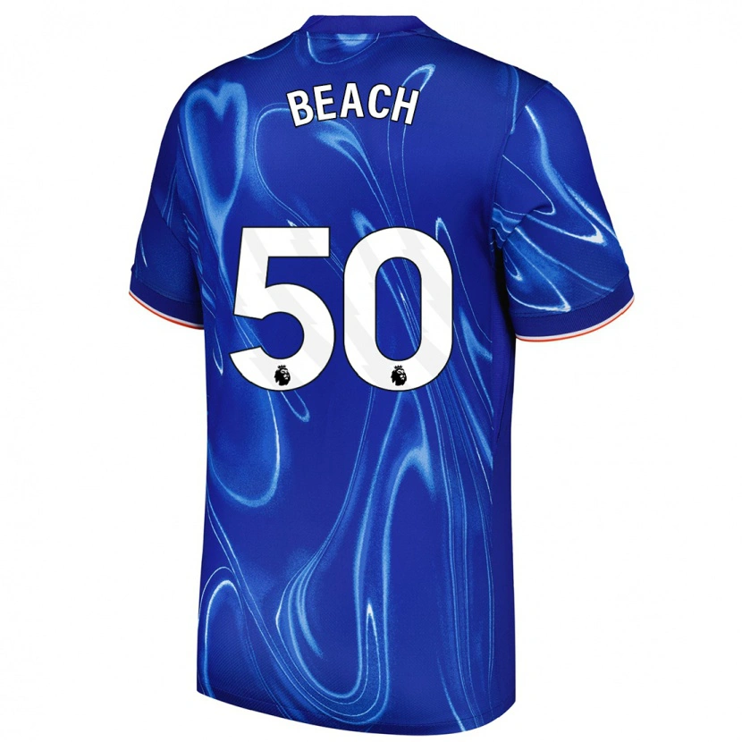 Danxen Homme Maillot Eddie Beach #50 Bleu Blanc Tenues Domicile 2024/25 T-Shirt