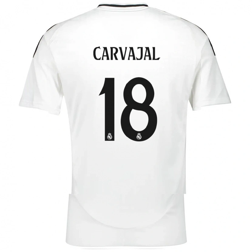 Danxen Homme Maillot Ángel Carvajal #18 Blanc Tenues Domicile 2024/25 T-Shirt