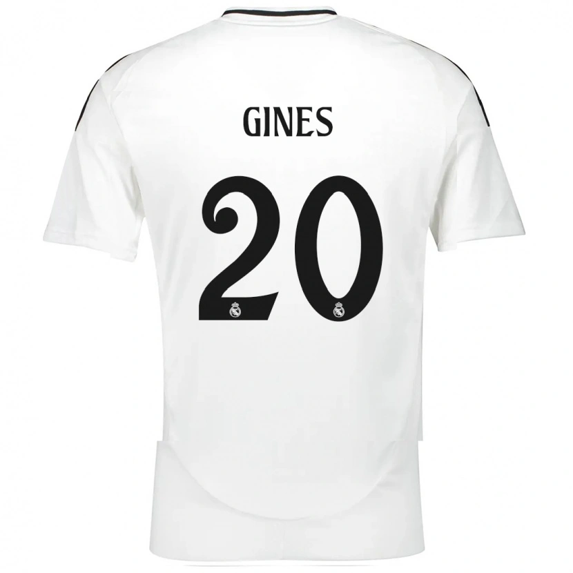 Danxen Homme Maillot Álvaro Ginés #20 Blanc Tenues Domicile 2024/25 T-Shirt