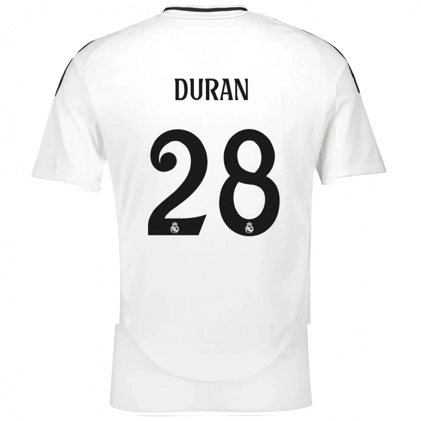 Danxen Homme Maillot Pol Duran #28 Blanc Tenues Domicile 2024/25 T-Shirt