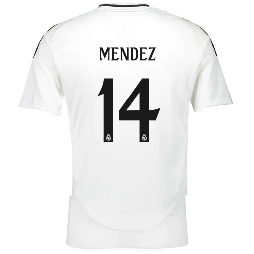 Danxen Homme Maillot María Méndez #14 Blanc Tenues Domicile 2024/25 T-Shirt